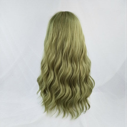 Fluorescent green long curly hair  HA0253