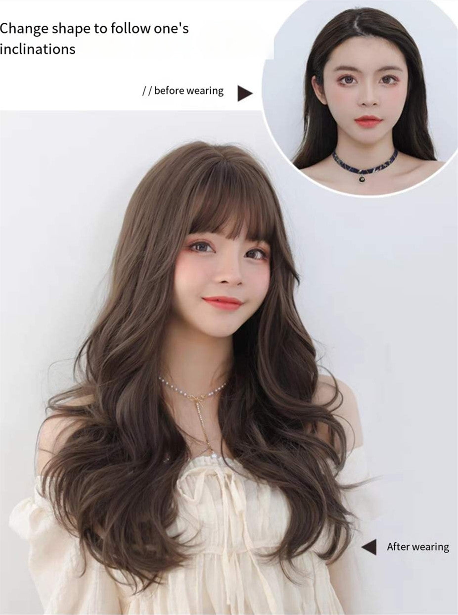 Daily bangs and long curly hair   HA0145