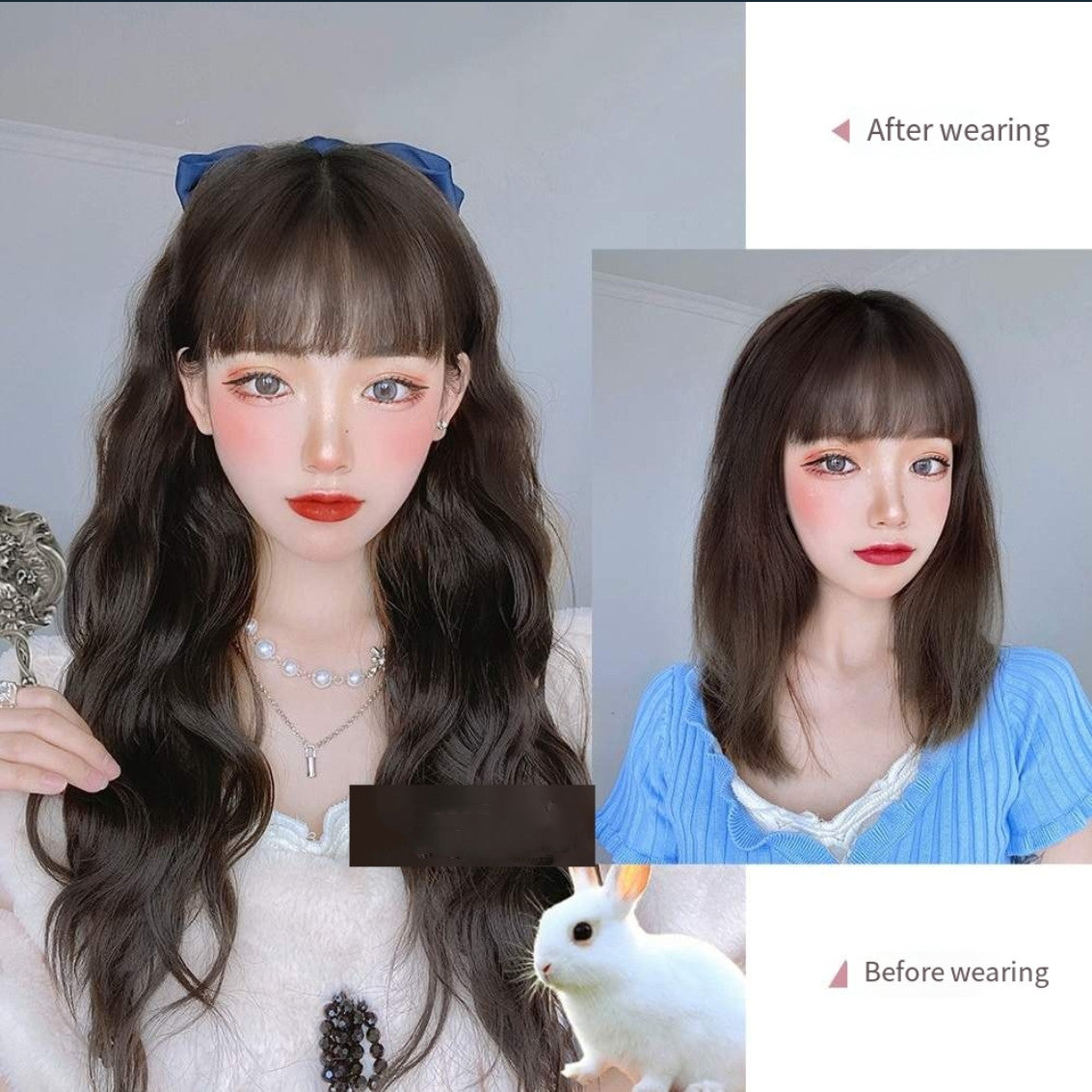 Daily net red long curly hair naturally seamless    HA0168