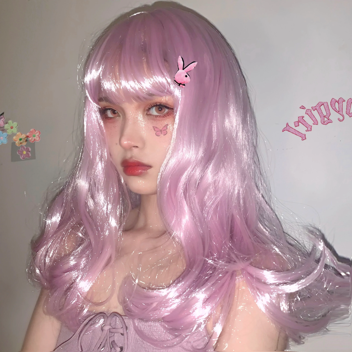 Pink curly hair HA1055