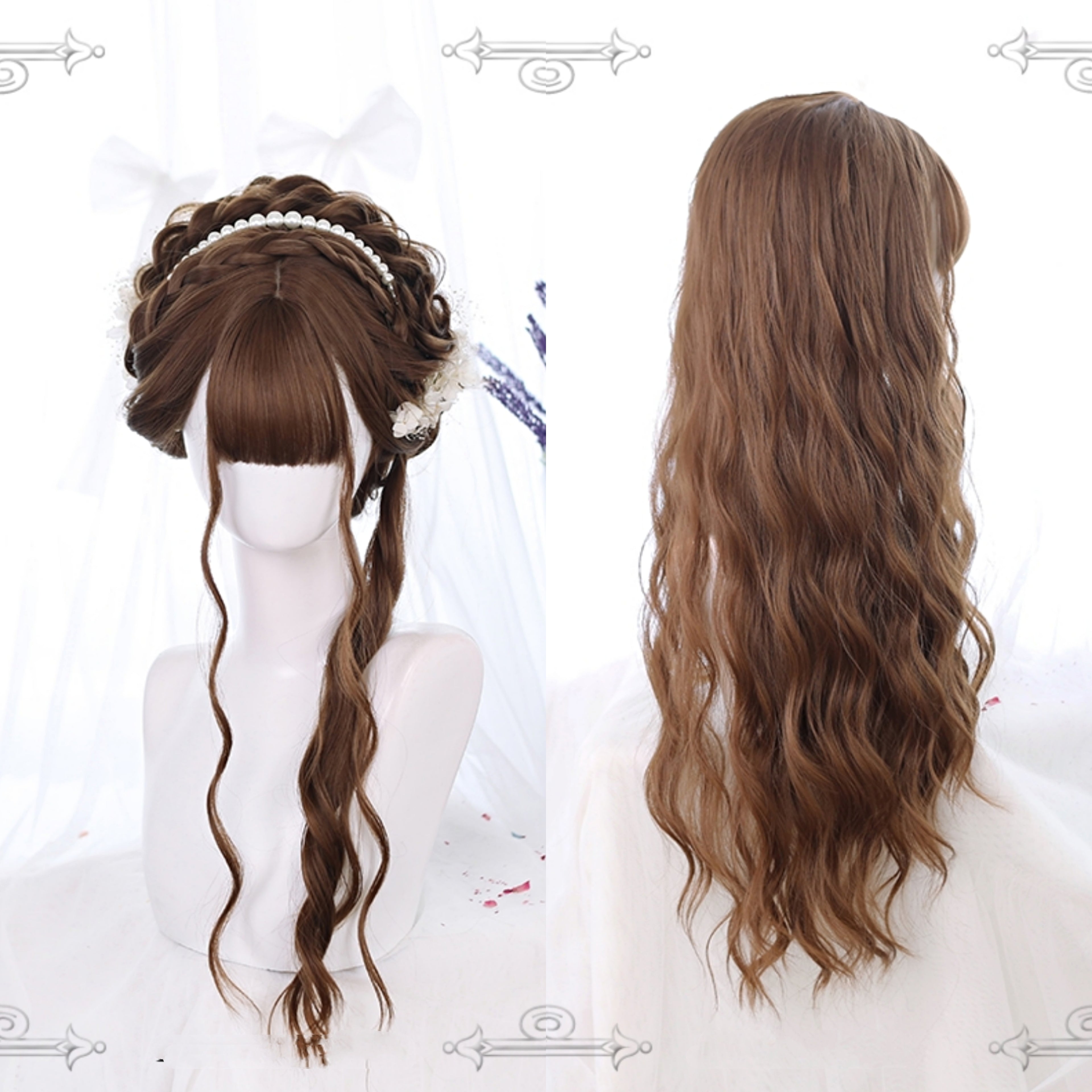 Mori soft girl water pattern curly wig    ha0468