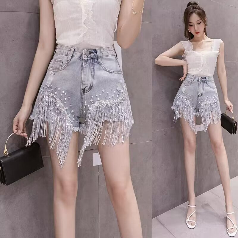 High waist loose slim hot pants   HA1904