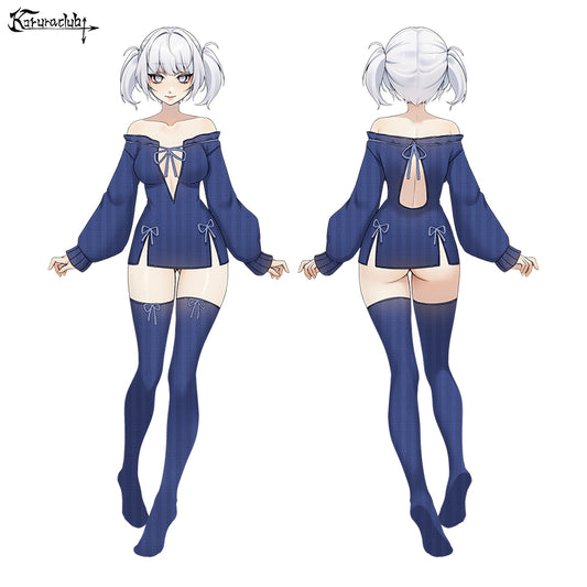 KORURACKUB-BUTTERFLY KNOT V-NECK DRESS SR06