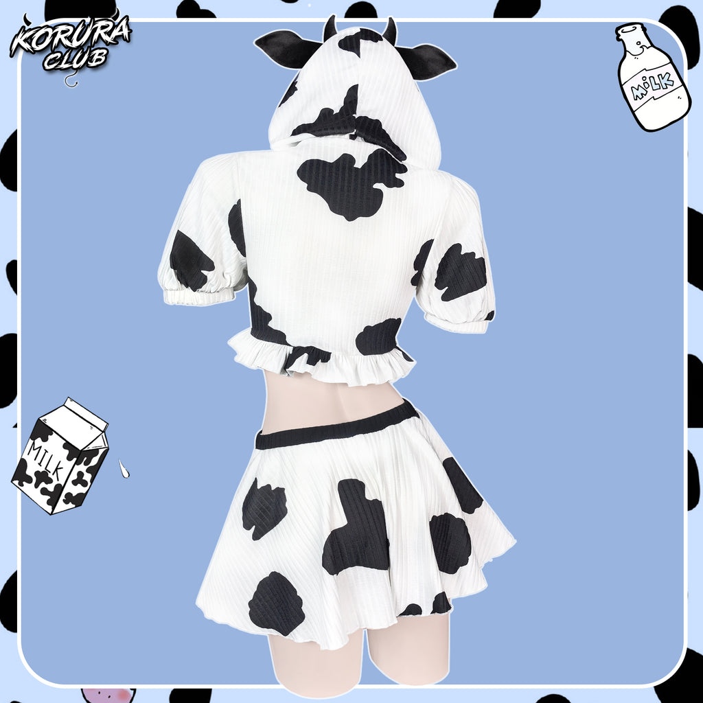Pre- Sale Cosplay Cow Print Skirt Set KO155