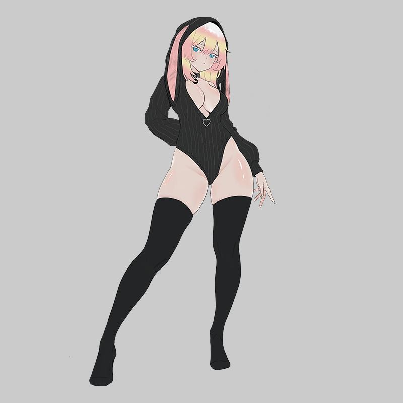 Black bunny ear Bodysuit KO64-B