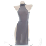 ice silk slit dress HA2369