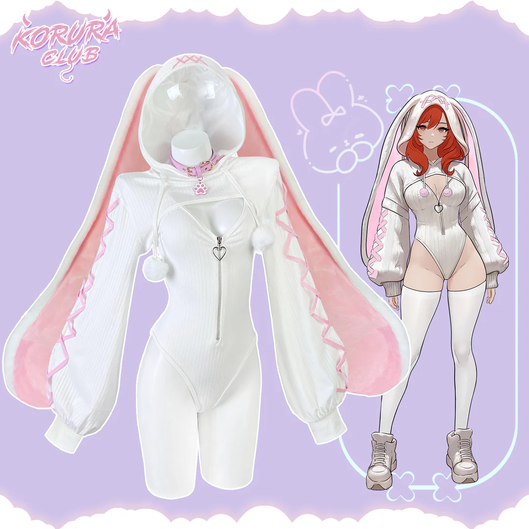 KORURACLUB-Pre-sale Cosplay Heart-Lock Floppy Bunny Jumpsuit KO103