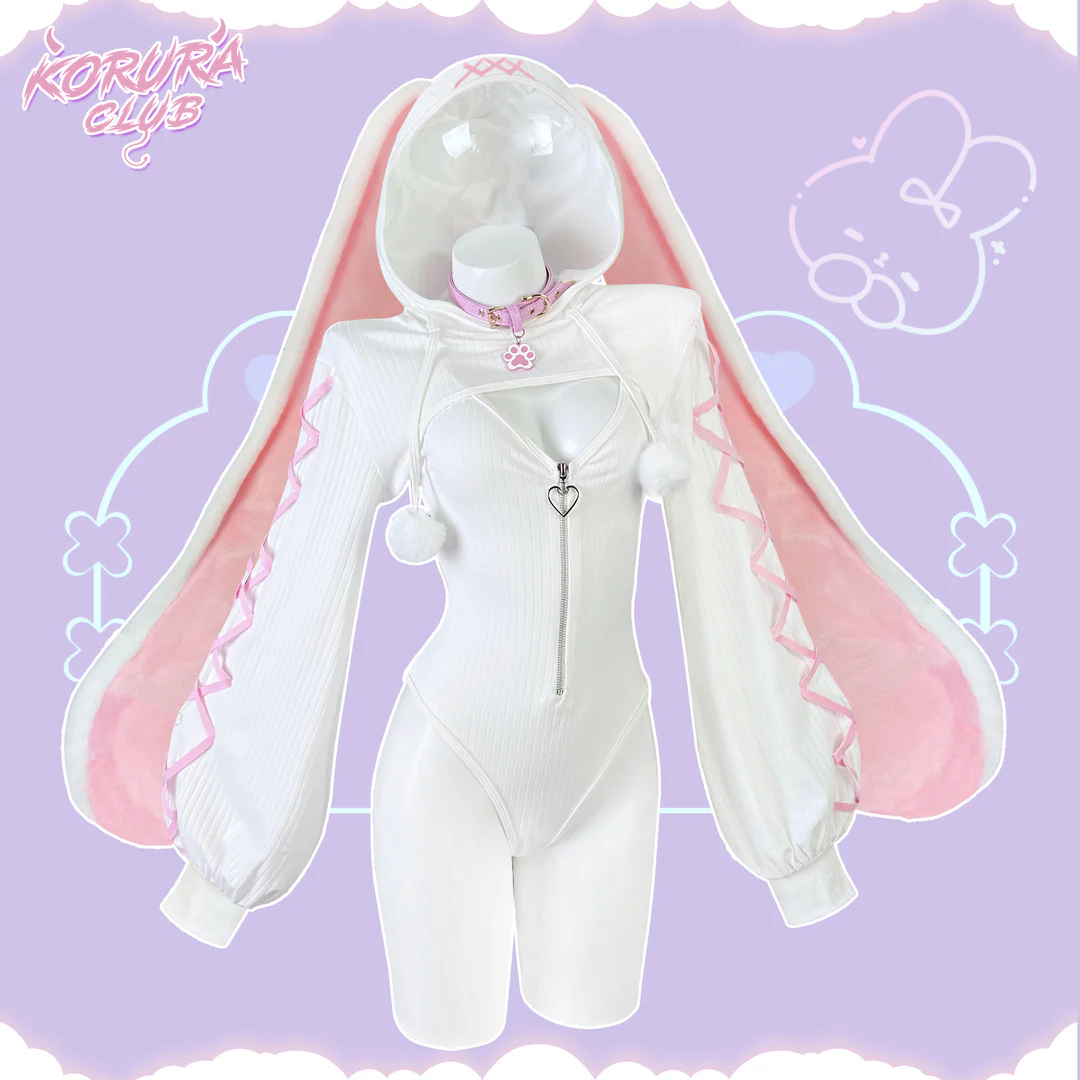 KORURACLUB-Pre-sale Cosplay Heart-Lock Floppy Bunny Jumpsuit KO103