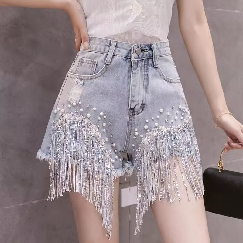 High waist loose slim hot pants   HA1904