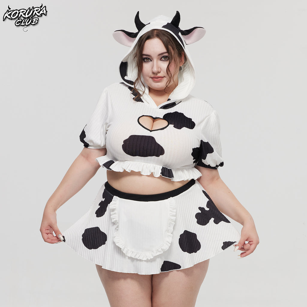 Pre- Sale Cosplay Cow Print Skirt Set KO155