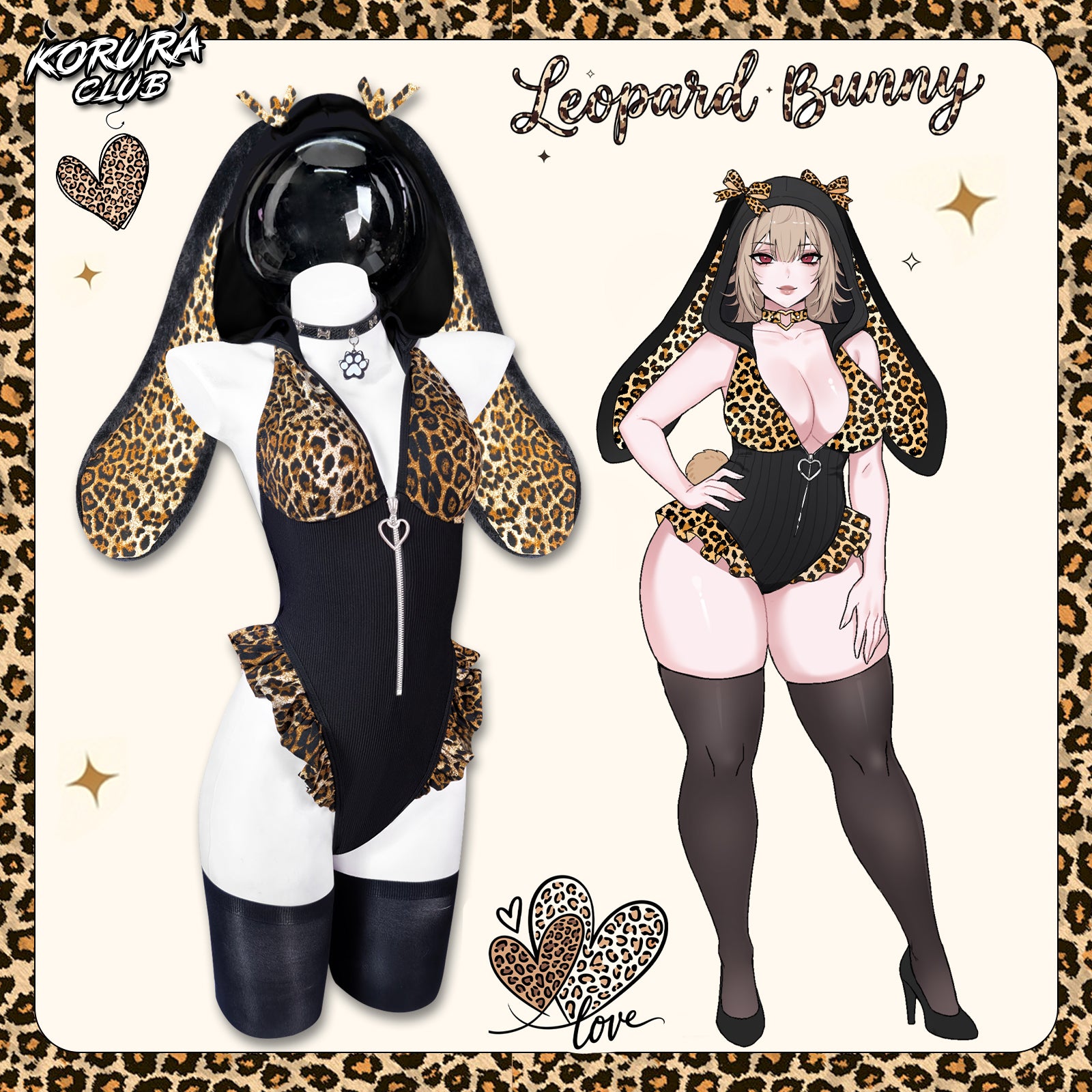Pre-sale Cosplay Leopard Print Bunny Lingerie KO141