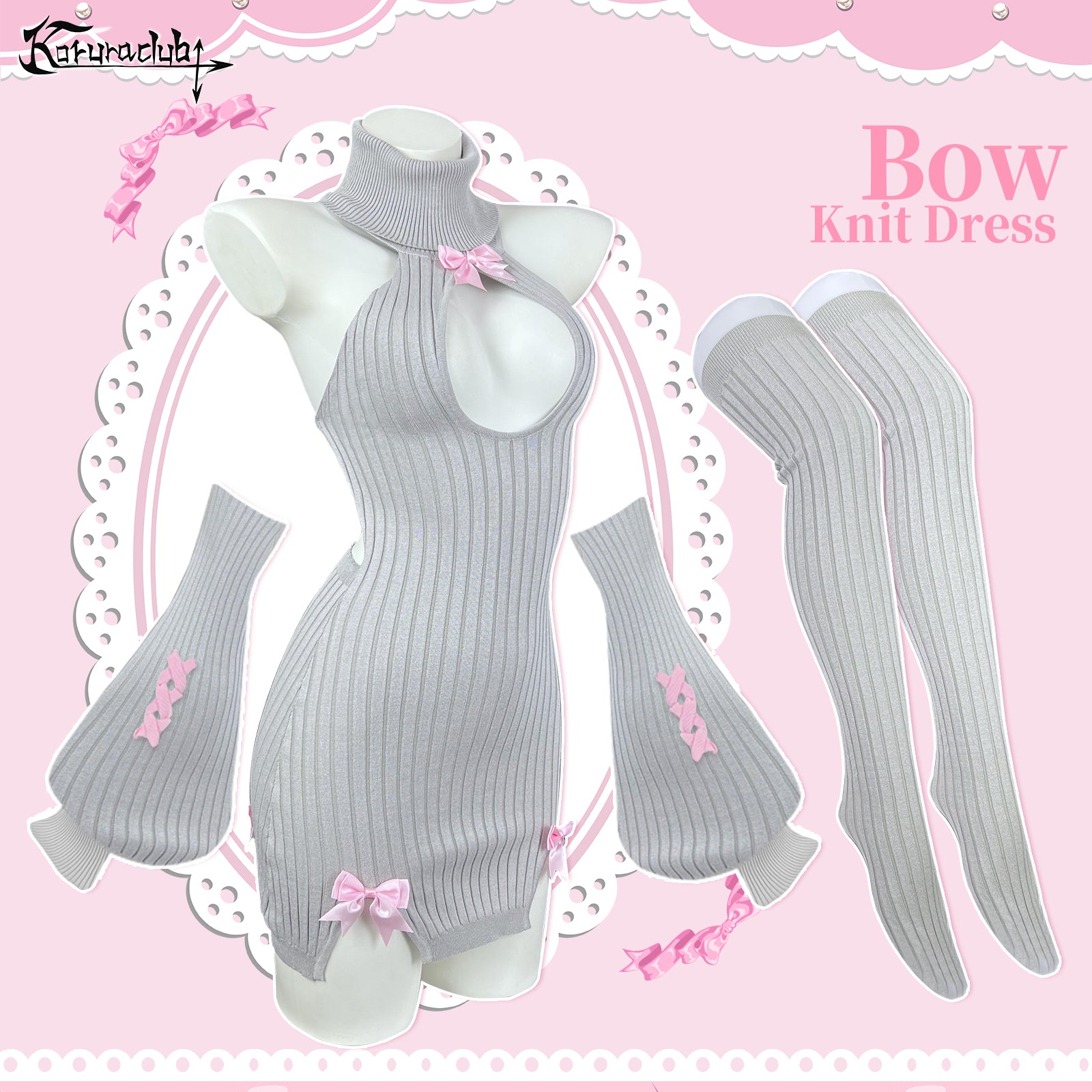 KORURACLUB- Grey Bow sweater KO57-H
