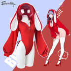 Christmas Red bunny ear Bodysuit  KO64-F
