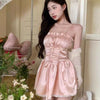 Spice girl waist a-line skirt suspender dress   HA2103