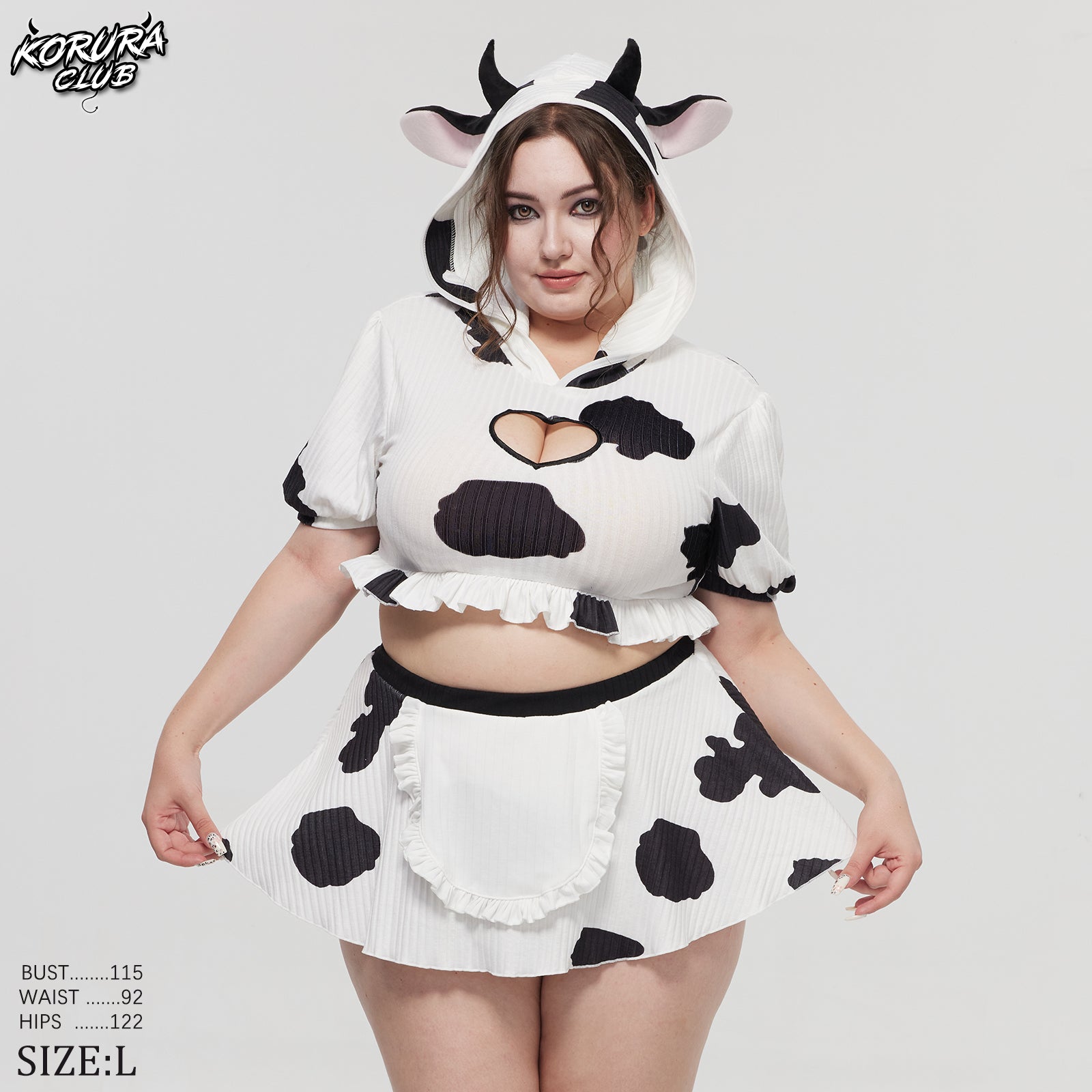 Pre- Sale Cosplay Cow Print Skirt Set KO155