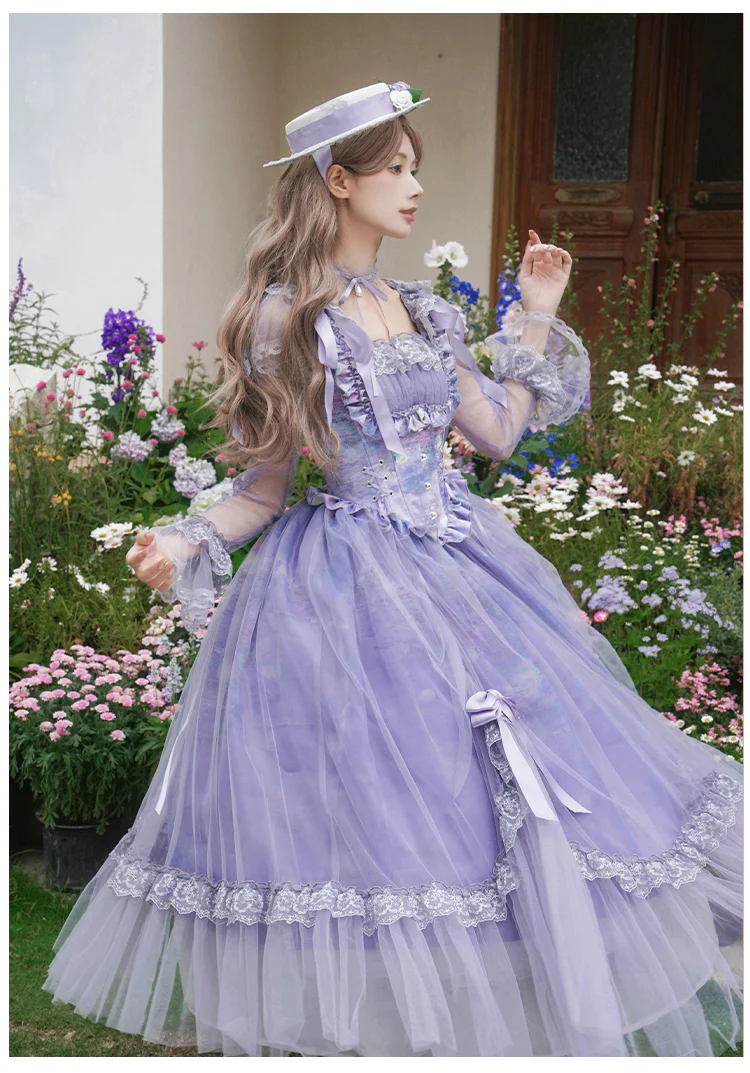 Purple lace lolita dress HA29747