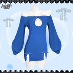 KORURACKUB-BUTTERFLY KNOT V-NECK DRESS SR06