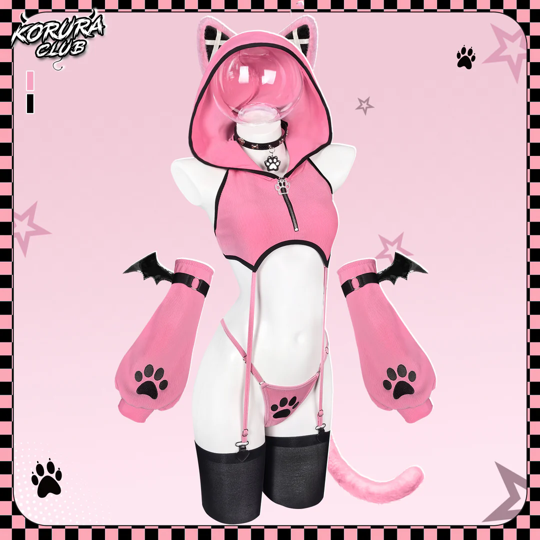 Pre-sale Cat Cosplay Lingerie Vest Set KO156