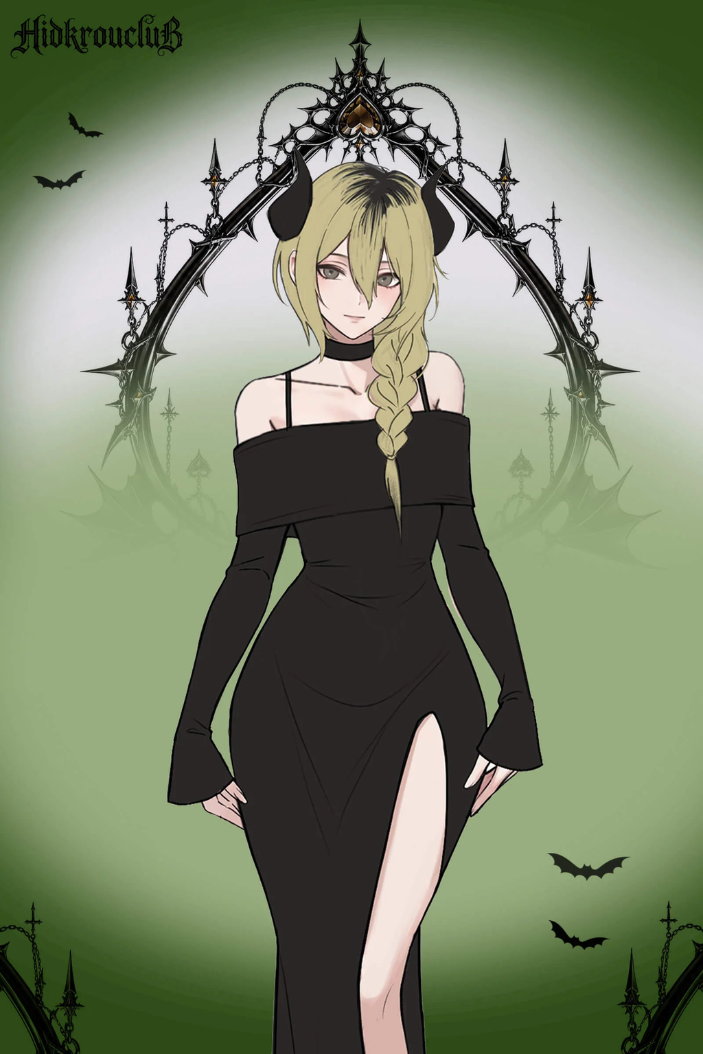 Pre-Sale Gothic Off Shoulder Black Dress HK006
