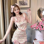 Sweet Floral Camisole and Hip Skirt Two-Piece Set   HA1897