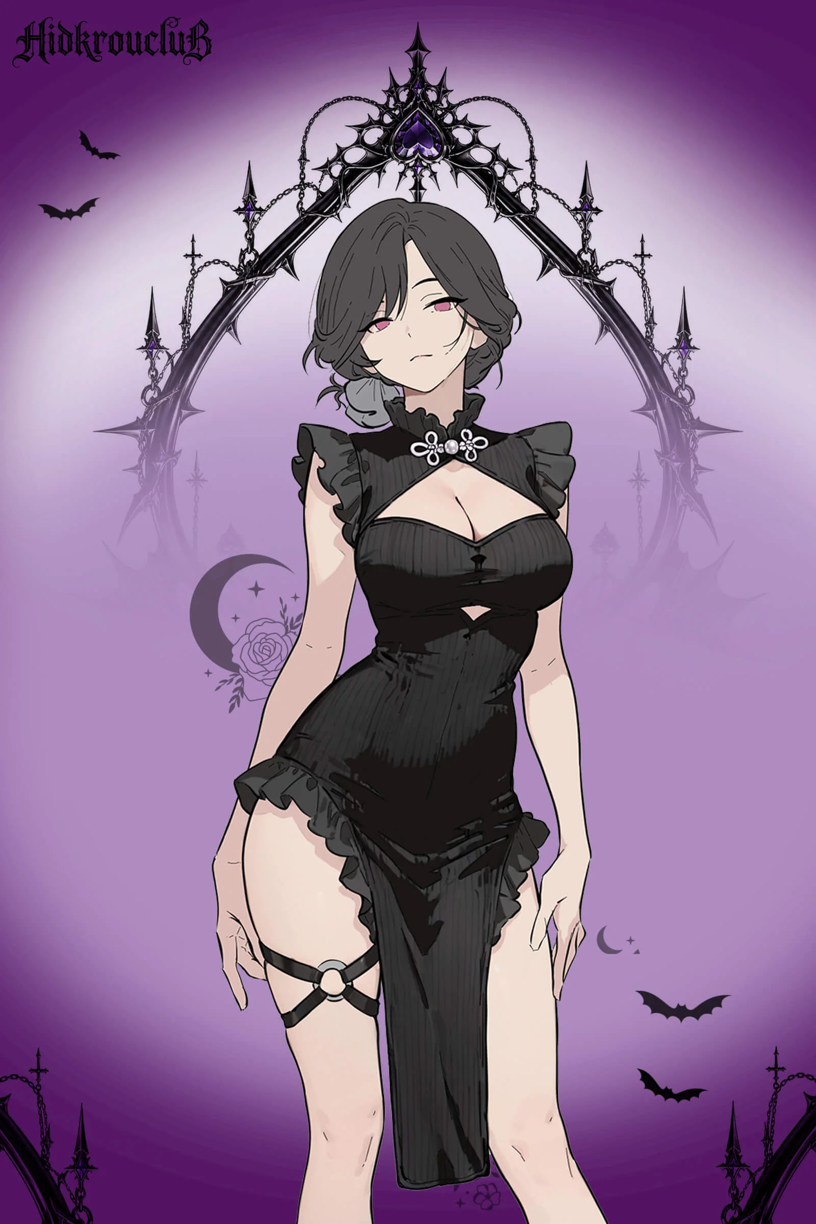 Pre-Sale Gothic Lace Trim Cheongsam Dress HK001