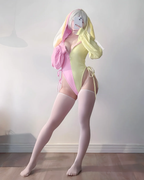 Chic Grey Bunny Ear Hoodie Bodysuit KO64