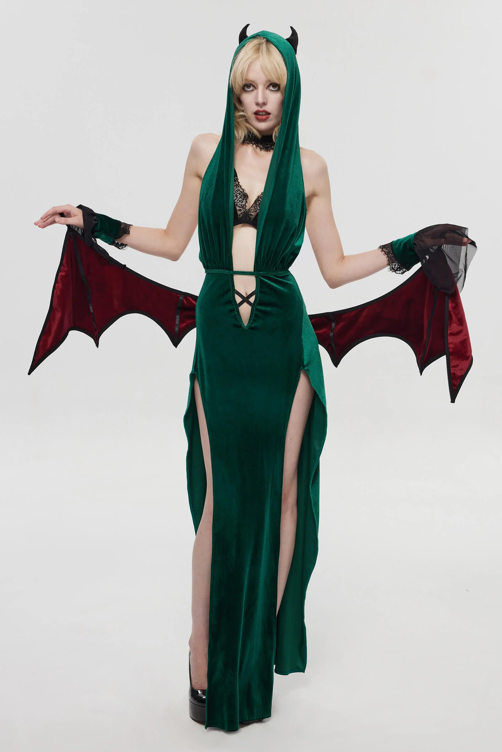 Pre-Sale Gothic Green Devil Wing Costume Set HK008