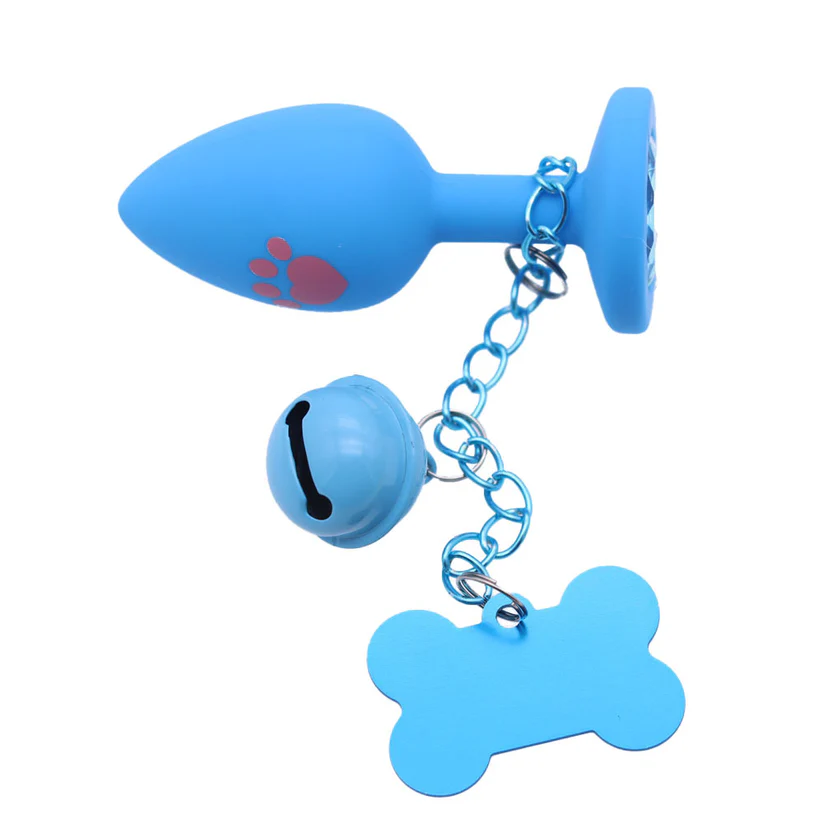 CAT CLAW PATTERN ANAL PLUG DOG TAG BELL HA2768