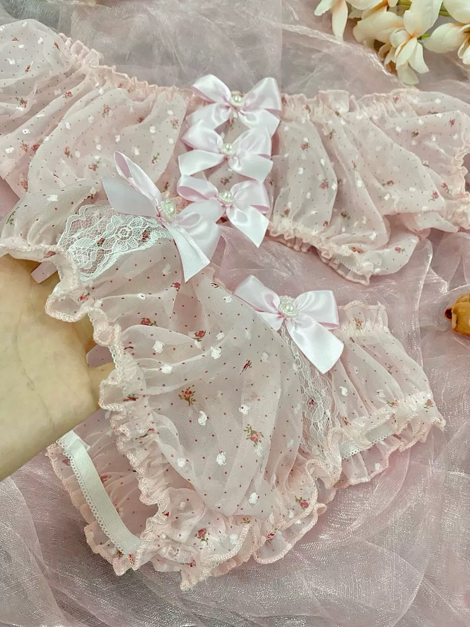 Lace bow suit HA2539