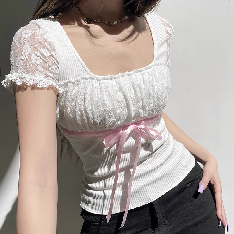 Bow lace T-shirt HA2437