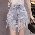 High waist loose slim hot pants   HA1904