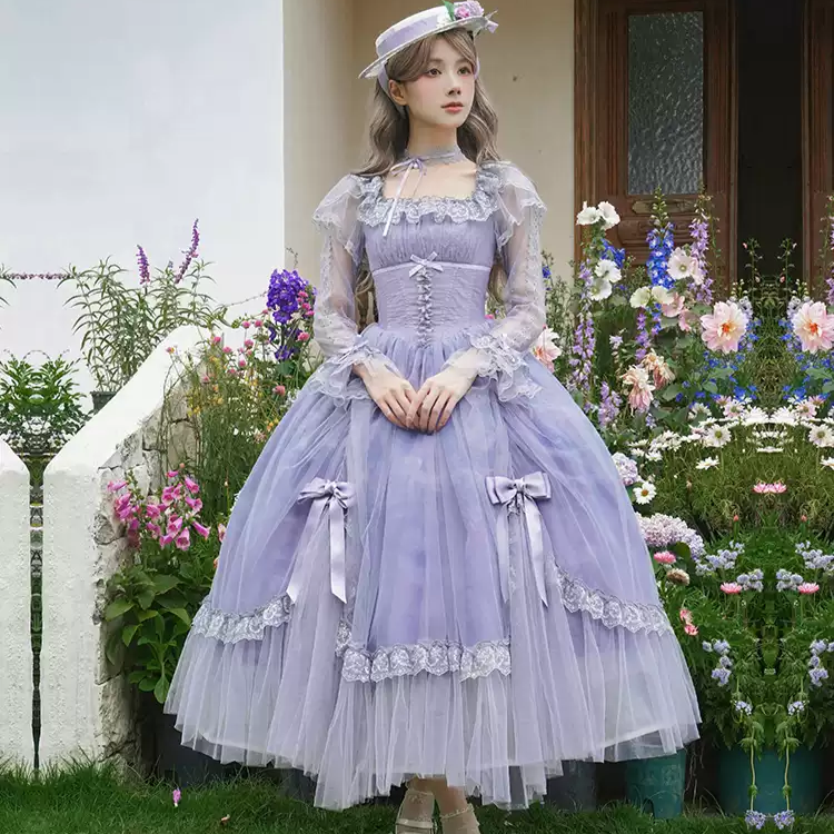 Purple lace lolita dress HA29747