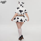 Pre- Sale Cosplay Cow Print Skirt Set KO155