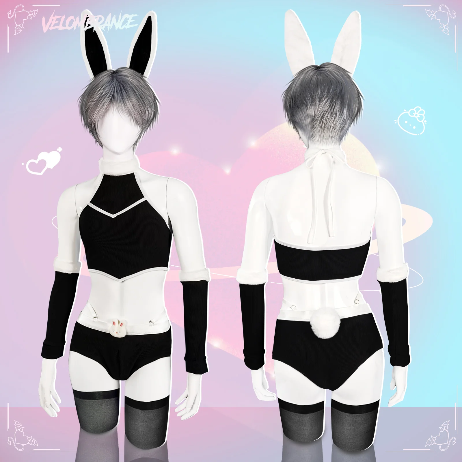 Cosplay Cute Bunny Ear Knitwear (5-Piece Set）AS06