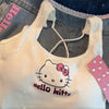 Cute cat halter top+denim suspender skirt  HA2251