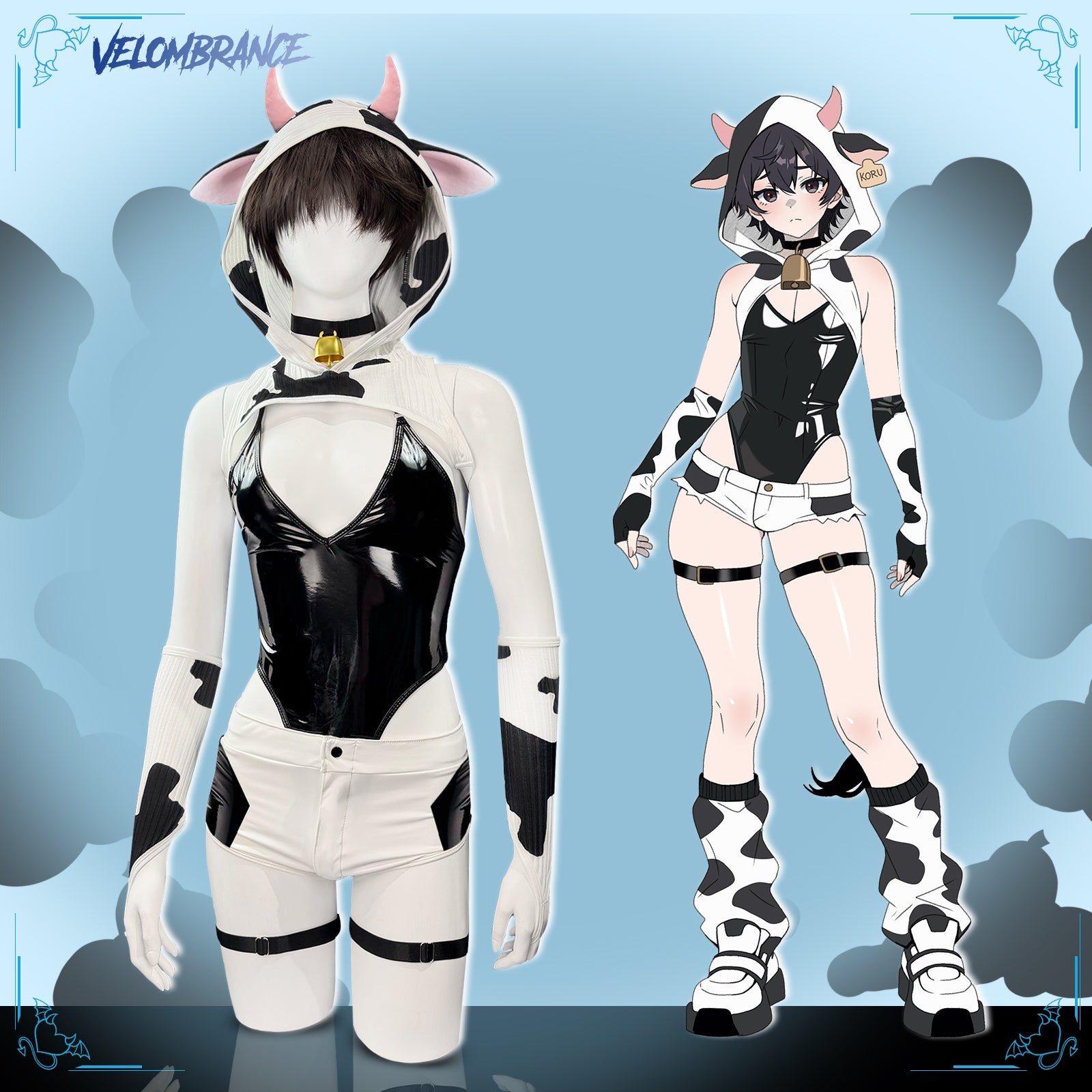 Pre-Order Cow Bodysuit (6-Piece Set） AS42