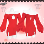 KORURACKUB-BUTTERFLY KNOT V-NECK DRESS SR06