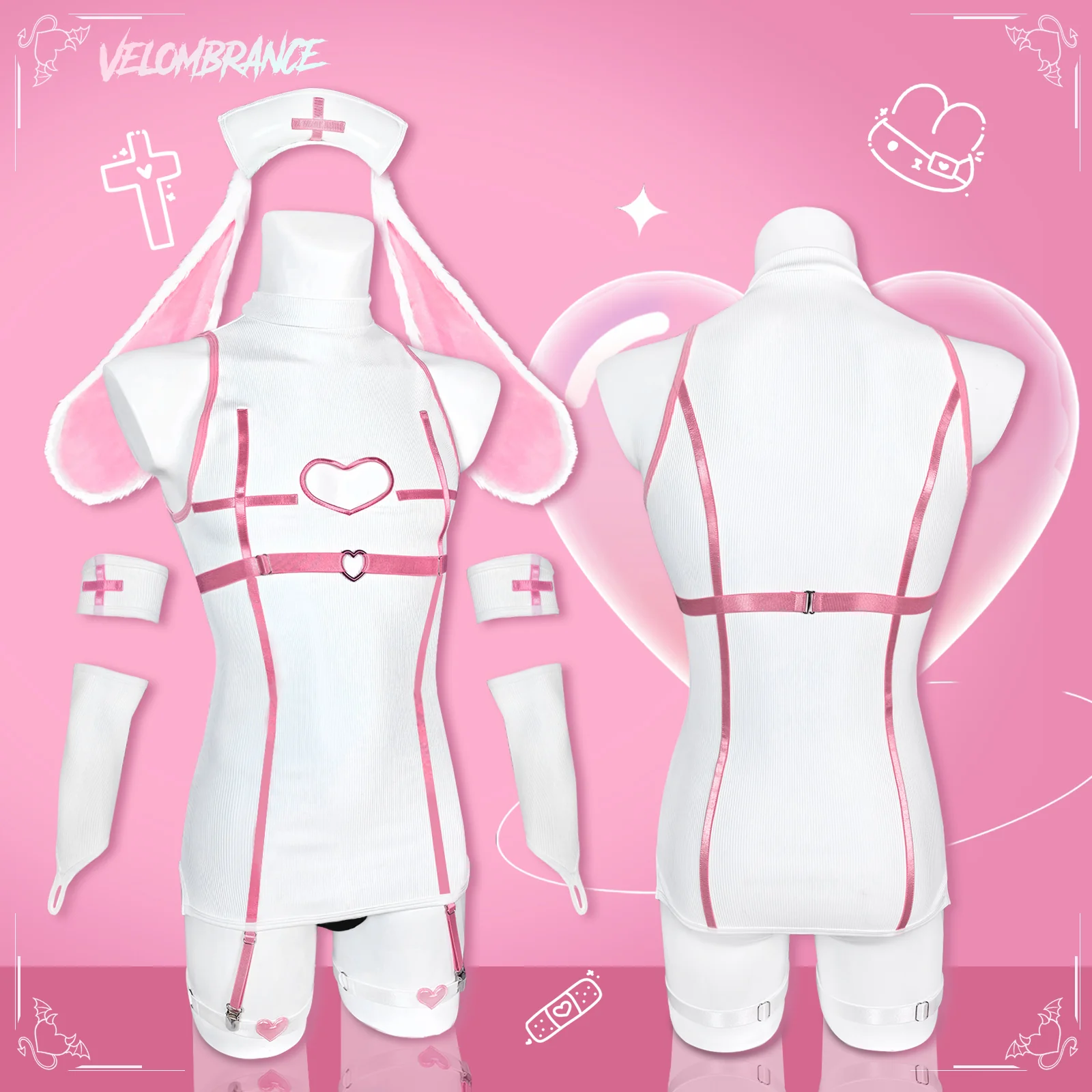 Sweetheart Bunny Nurse Dress (8-Piece Set) AS49