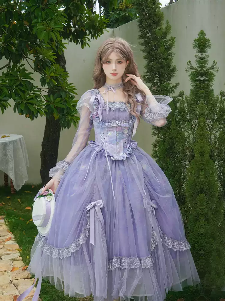 Purple lace lolita dress HA29747