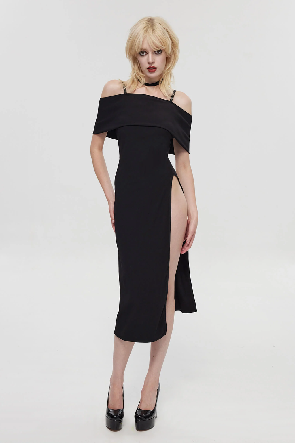 Pre-Sale Gothic Off Shoulder Black Dress HK006