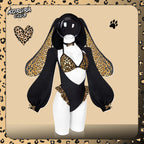 Pre-sale Leopard Print Bunny Cosplay Long-Sleeve Lingerie Set KO146