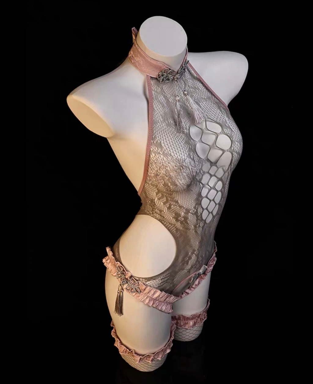 Lace Halter Bodysuit HA29706