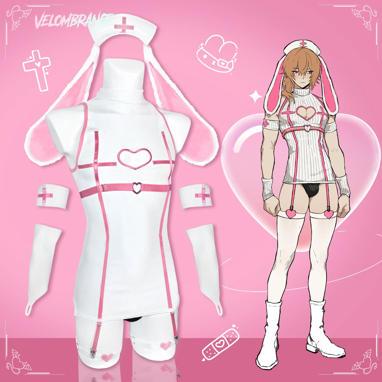 Sweetheart Bunny Nurse Dress (8-Piece Set) AS49