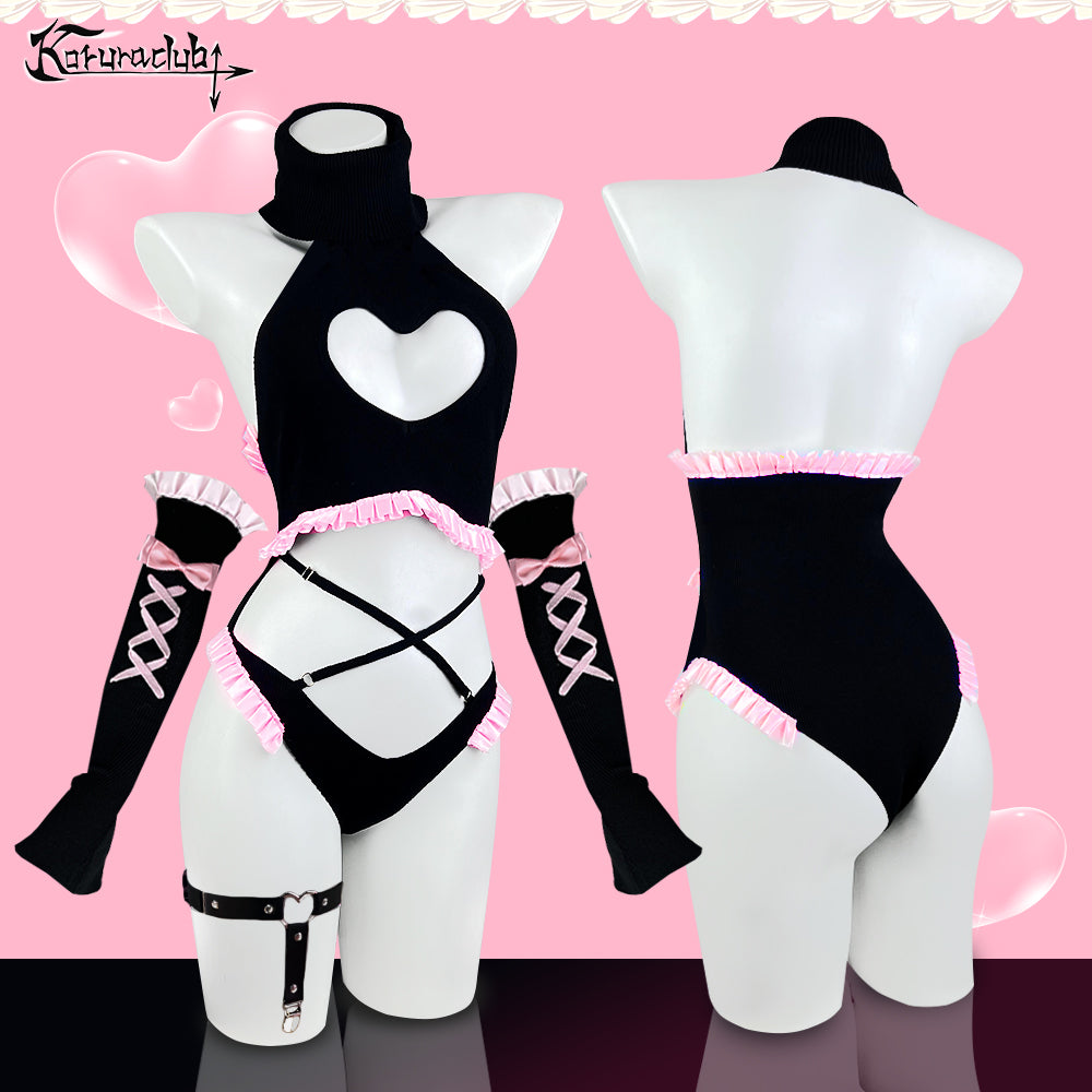 Cute Heart Shape Bodysuit Lingerie HA2906