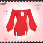 KORURACKUB-BUTTERFLY KNOT V-NECK DRESS SR06