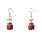 Preserved rose dried flower earrings   HA2036