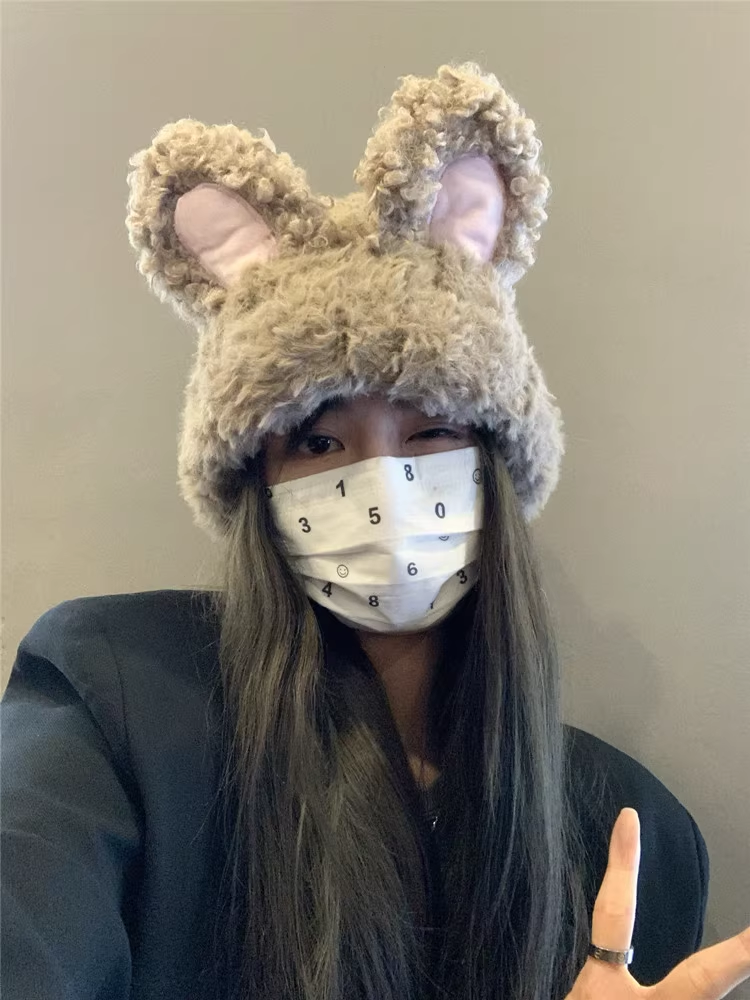 Cute plush bunny ears hat HA2236