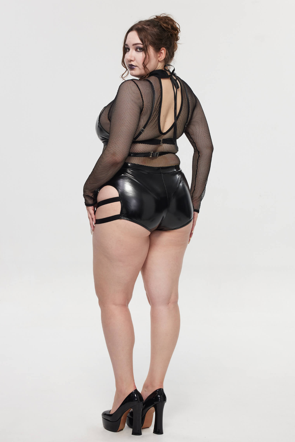 Pre-Sale Gothic Fishnet Motorcycle Lingerie Set (2-Piece) HK002