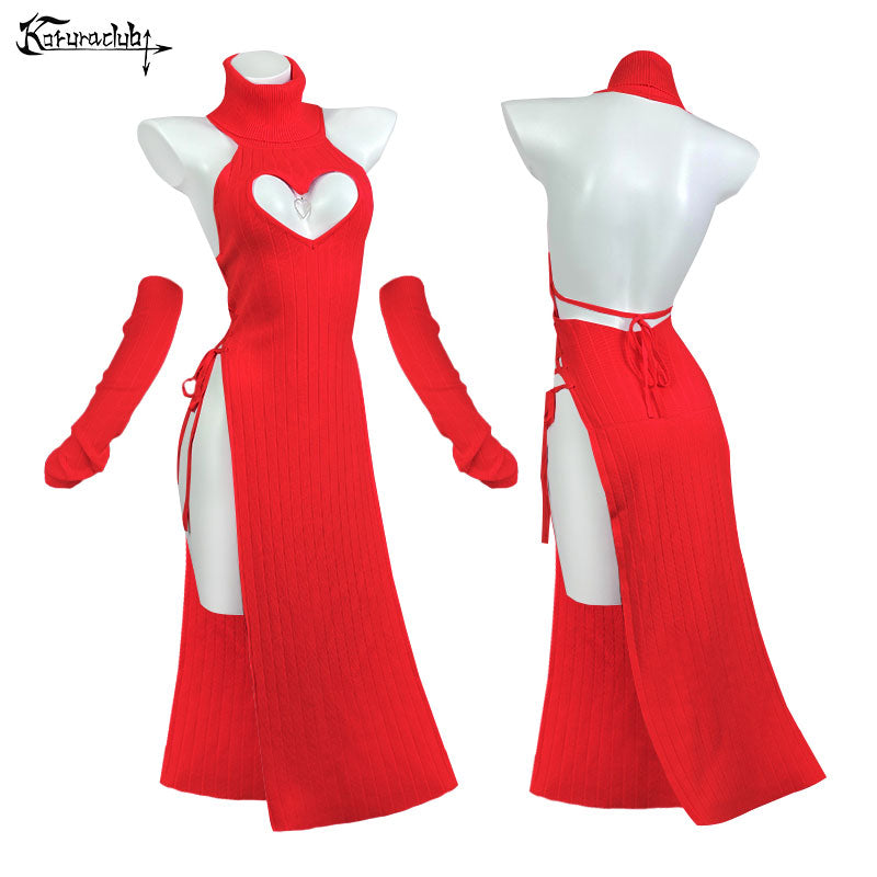 Plus Size Heart-Shaped Cheongsam KO59