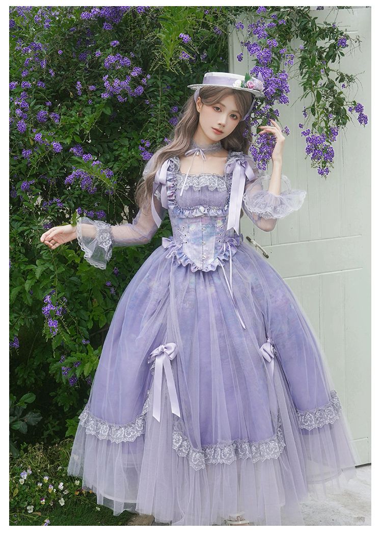 Purple lace lolita dress HA29747